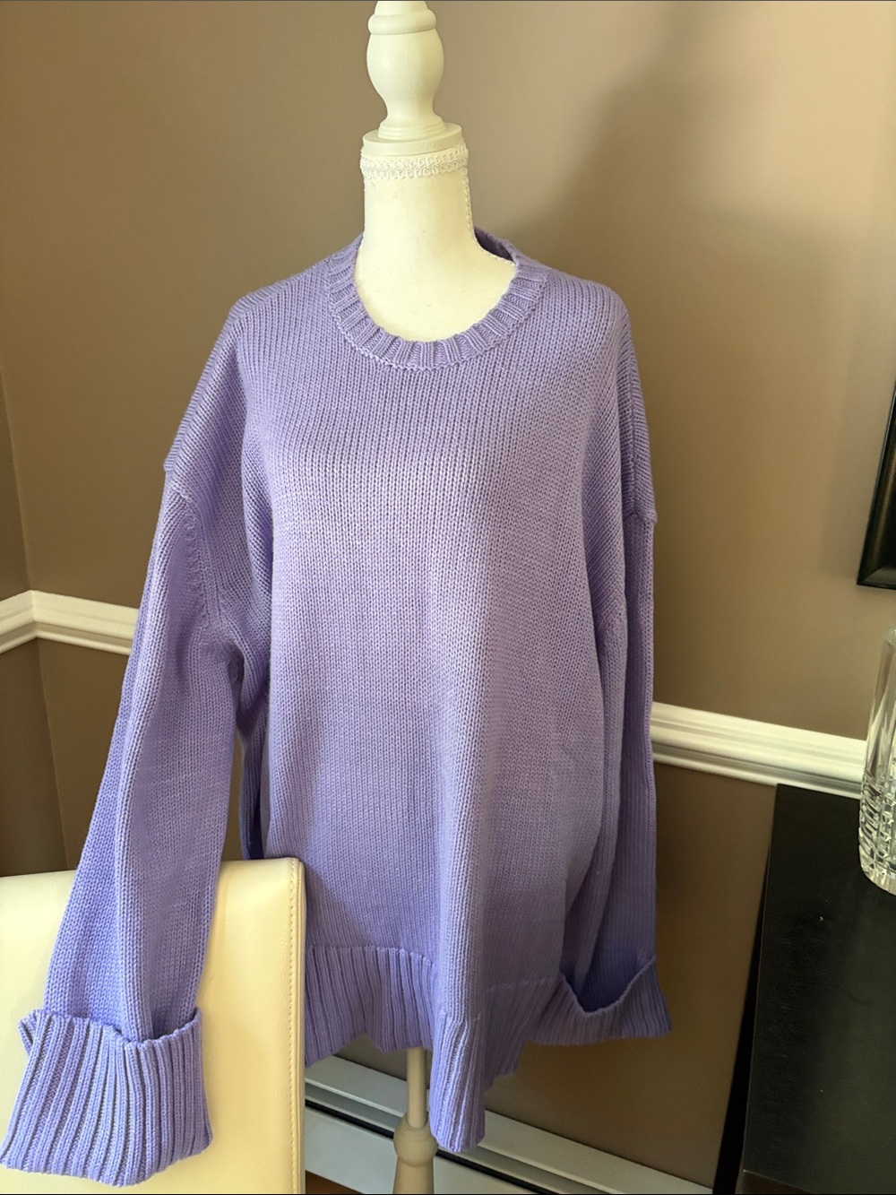 WeWoreWhat Lavender Crewneck Sweater